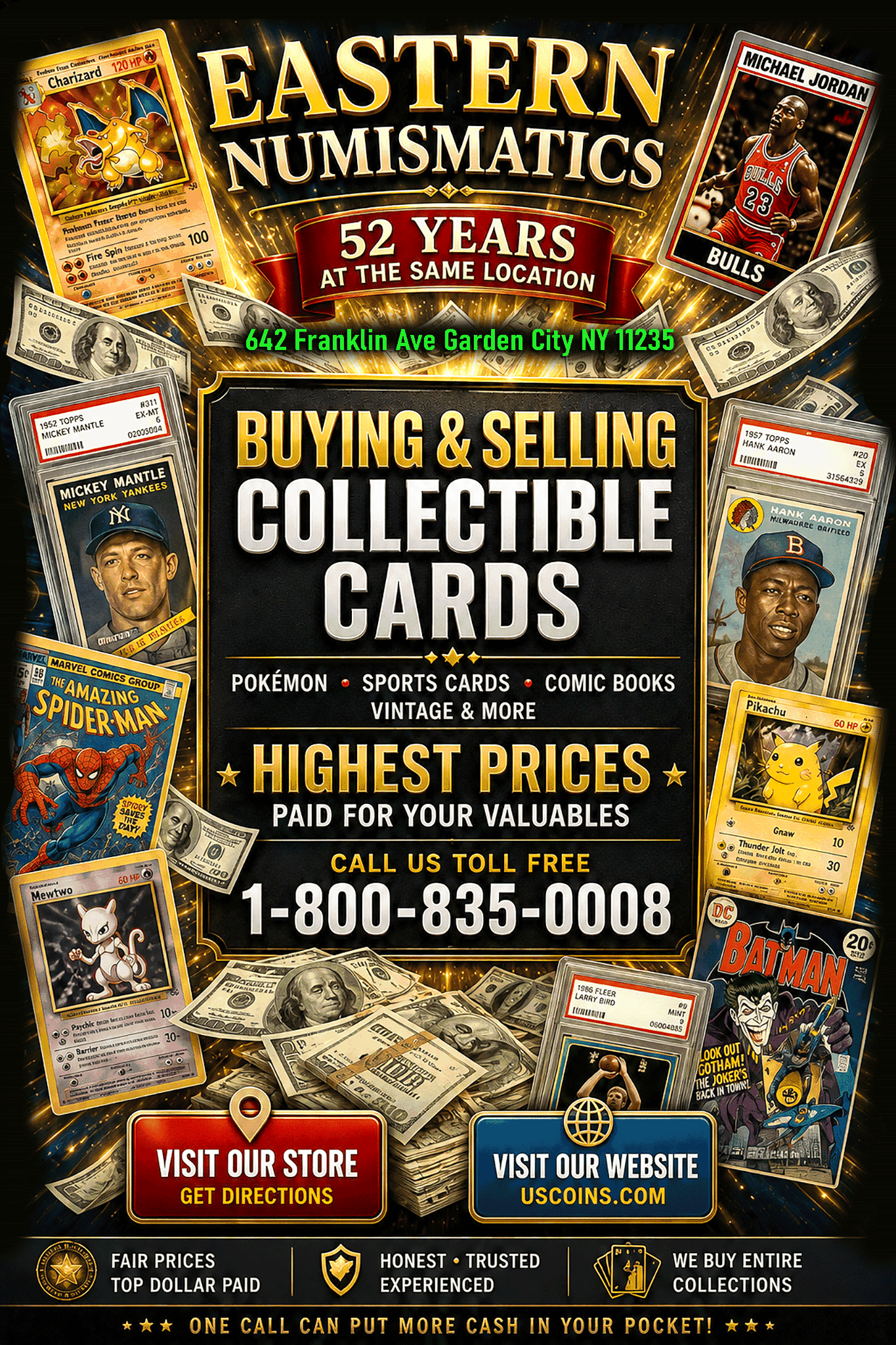 Eastern Numismatics collectible cards advertisement